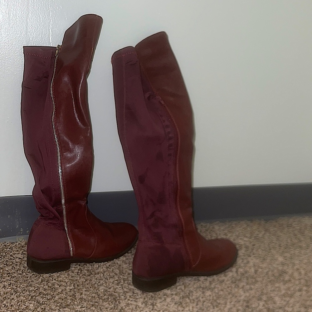 Tall maroon boots